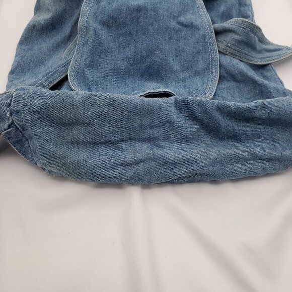 💥 VINTAGE Pacific Denim Co. Drawstring Backpack - 80s/90s Light Wash Rucksack - Picture 9 of 11